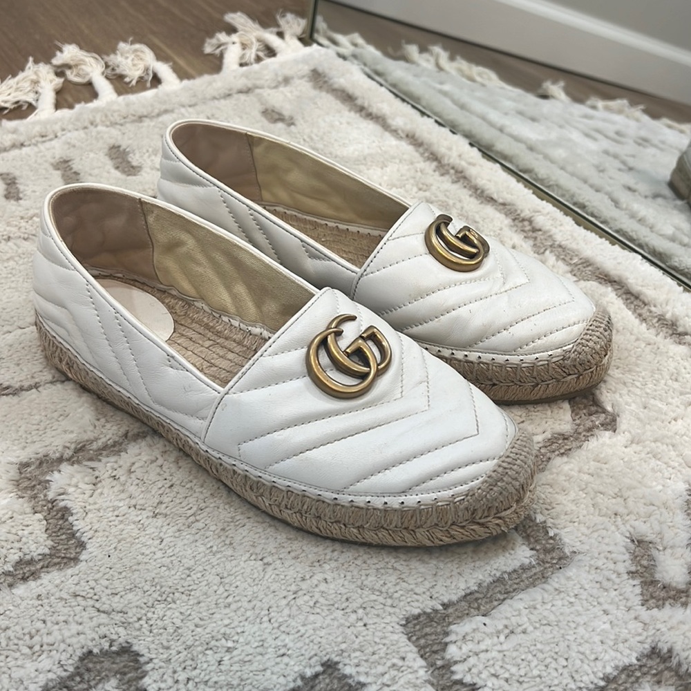 Gucci GG marmont quilted leather platform espadrilles